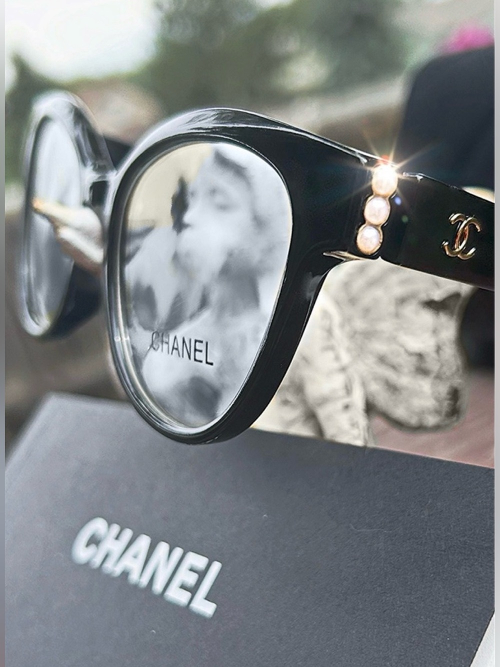 Chanel Acetate Black Cat Eye Blue Light Glasses